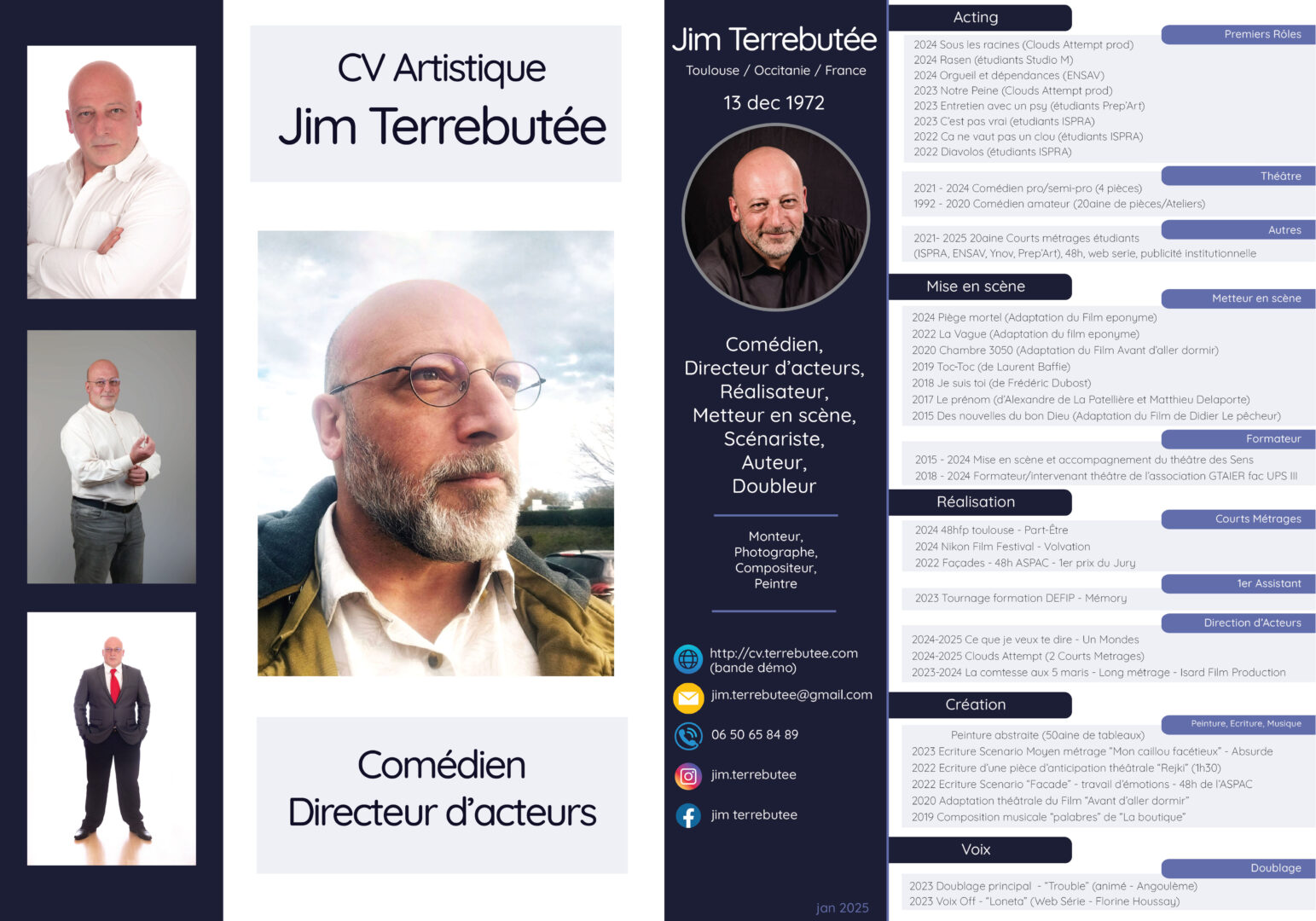 CV artistique jim terrebutee 2025